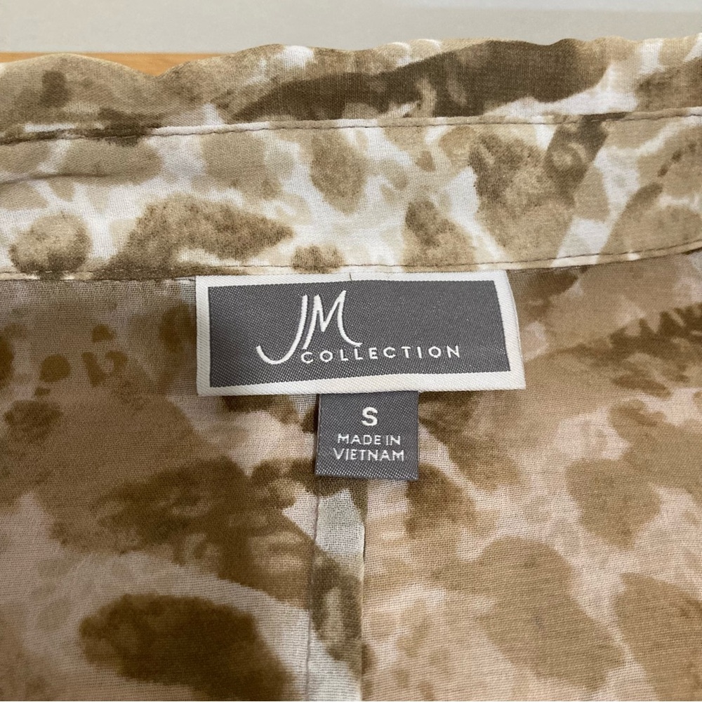 Women’s Sheer Animal Print Blouse Long Sleeve S JM Collection NWT - Picture 10 of 14